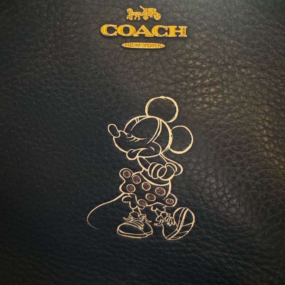 Coach x Disney Mickey Black Leather Crossbody Bag with Brown Strap - Picture 4 of 4